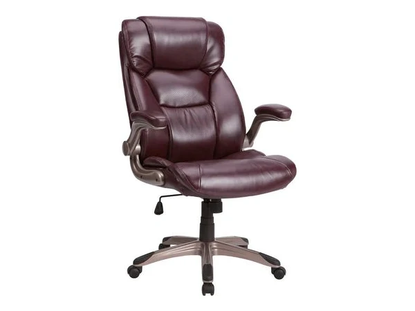 High-Back Executive Chair, Flip Arms — Grand Orient executive leather chair, studio photo